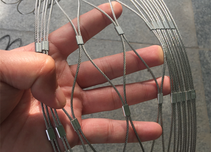 Rope Diamond Ferruled Mesh Stainless Steel Ferrule Cable Mesh / Rope Diamond Ferruled Mesh