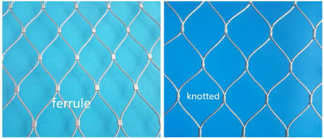 Two types of stainless steel wire rope mesh